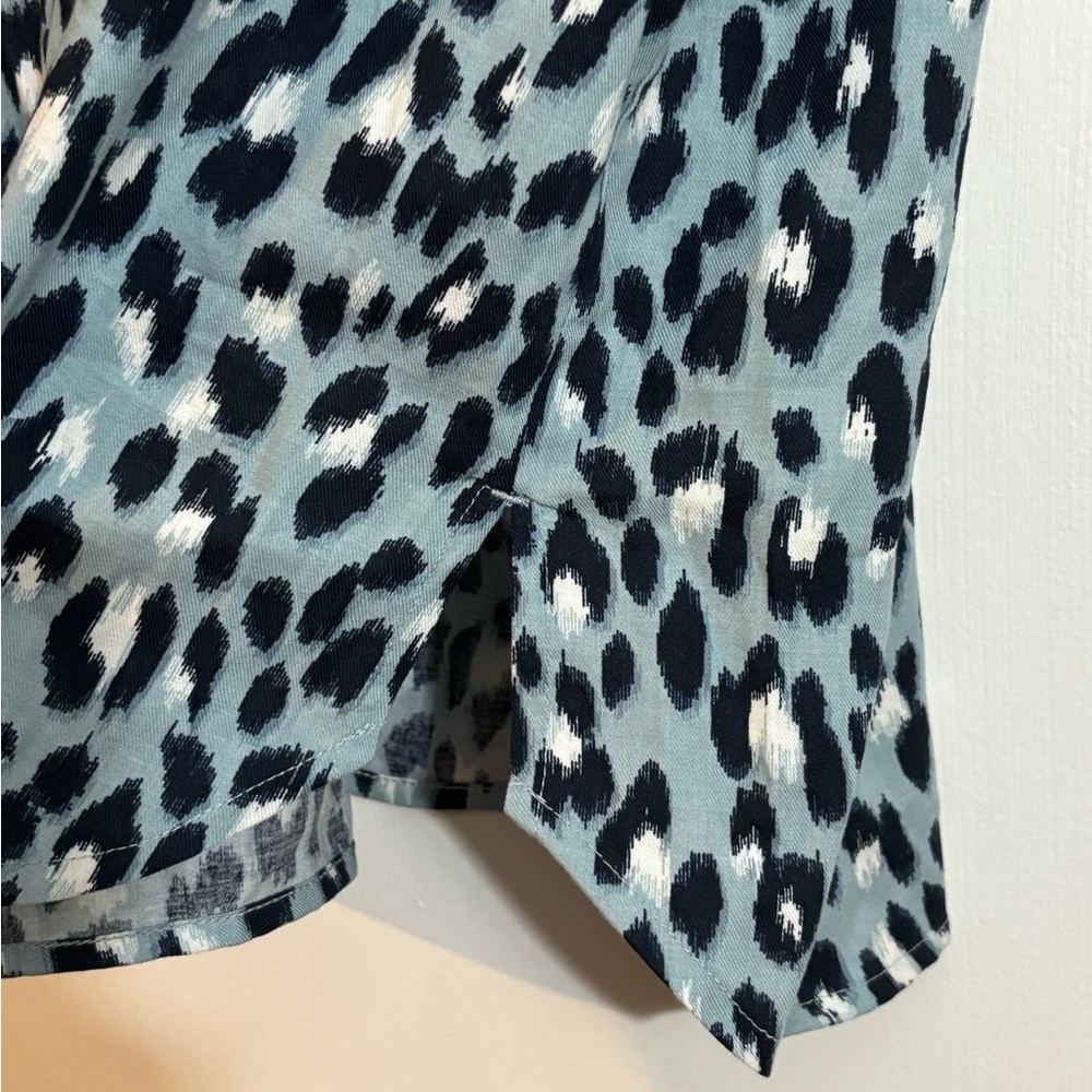Loft Blue Leopard Print Pajama Top - Picture 5 of 7